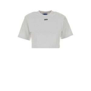 Off White Women White Stretch Cotton T-Shirt